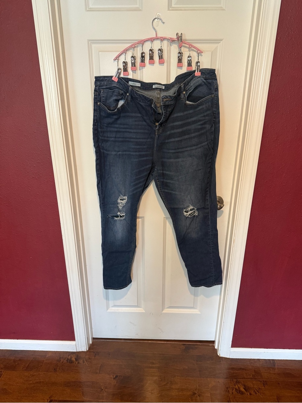 Vigoss Dark Blue Distressed Ankle Jeans
